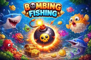 Tela de Bombing Fishing S58 com gráficos coloridos e peixes raros